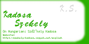 kadosa szekely business card